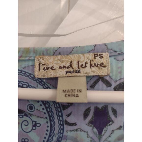 One World Live and Let Live Purple Paisley Babydoll Top Size Petite Small‎ - Picture 6 of 8